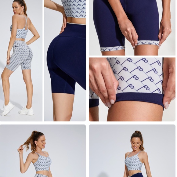 PollyPark SET of 2: Top & high waist reversible shorts in Naval Printed Small - Picture 5 of 15